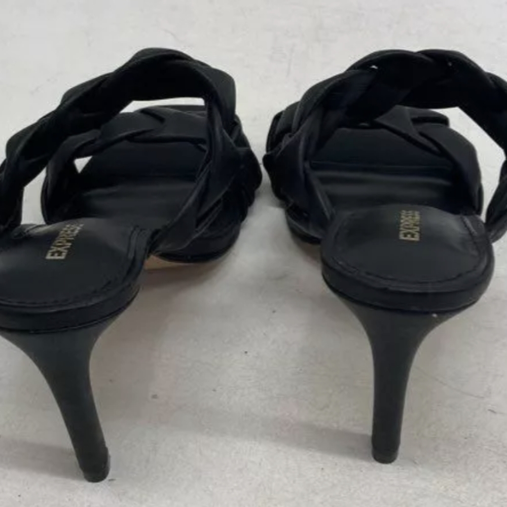 Express - Braided Double Band Heeled Sandals Size 7 NWO/Box MSRP $78 - Picture 4 of 6